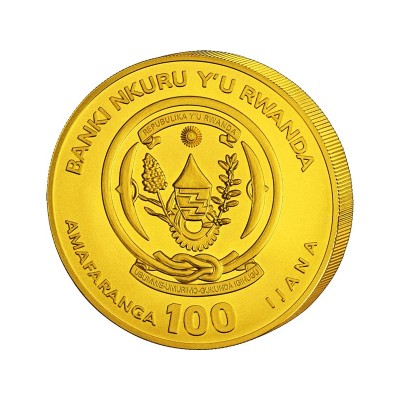 RWANDA 100 RWF Or 1/12 Once Aigle Martial 2025 ⏰