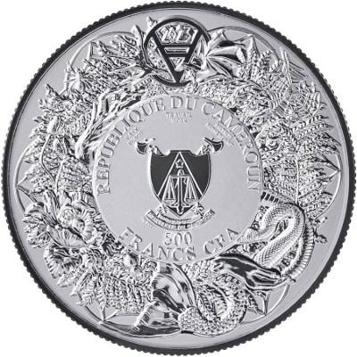 CAMEROUN 500 Francs Argent 1 Once Domowik 2024 ⏰