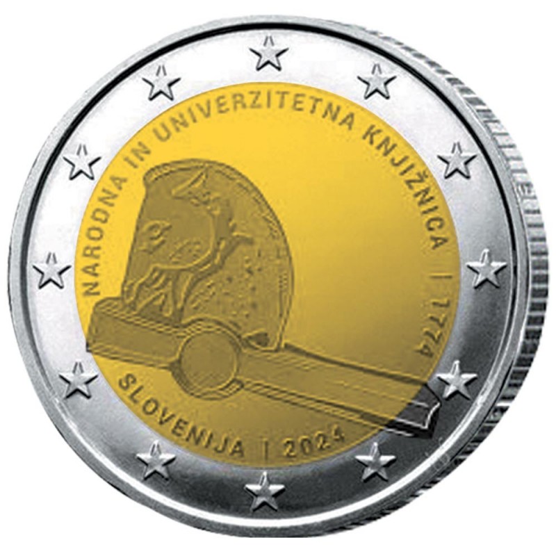 SLOVENIE 2 Euro 250 ans de la Bibliothèque nationale et universitaire 2024 ⏰