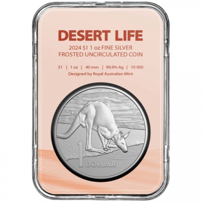 RAM AUSTRALIE 1 Dollar Argent 1 Once Kangourou dans le Désert 2024 ⏰