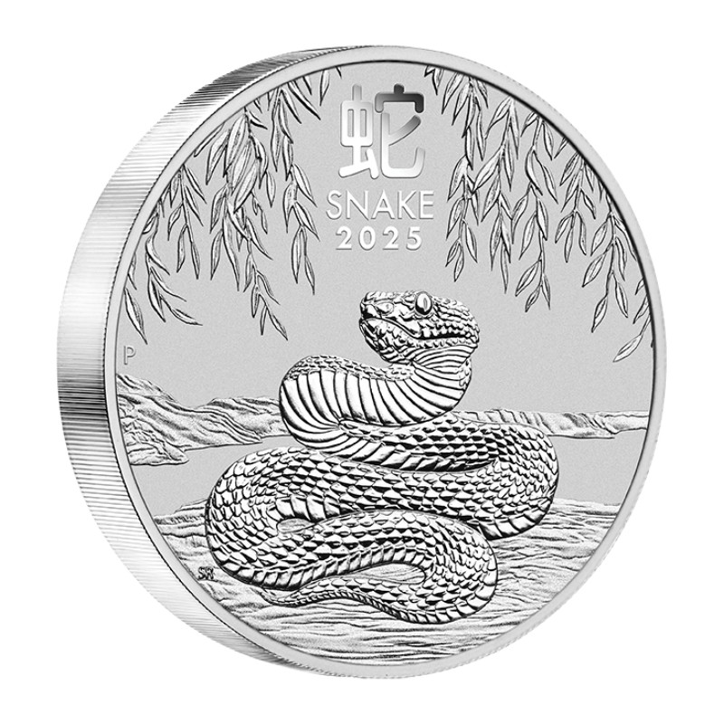 AUSTRALIE 8 Dollars Argent 5 Onces Année du Serpent 2025 ⏰