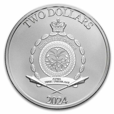 NIUE 2 Dollars Argent les Vacances de Mickey et Minnie 2024 ⏰