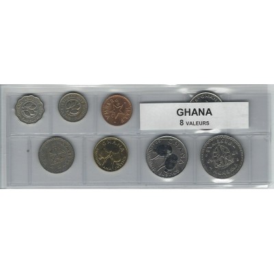 Ghana série de 8 pièces de monnaie