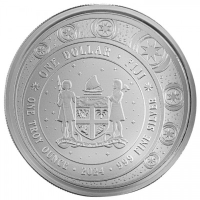 FIDJI 1 Dollar Argent 1 Once Veloria Licorne 2024