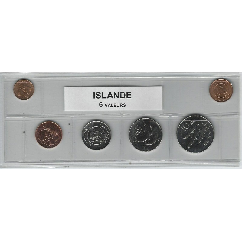 Islande série de 6 pièces de monnaie