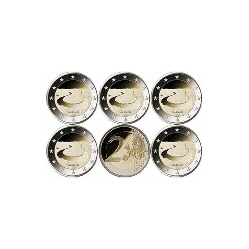 ALLEMAGNE 5 x 2 Euro Boucle de la Sarre 2025 UNC