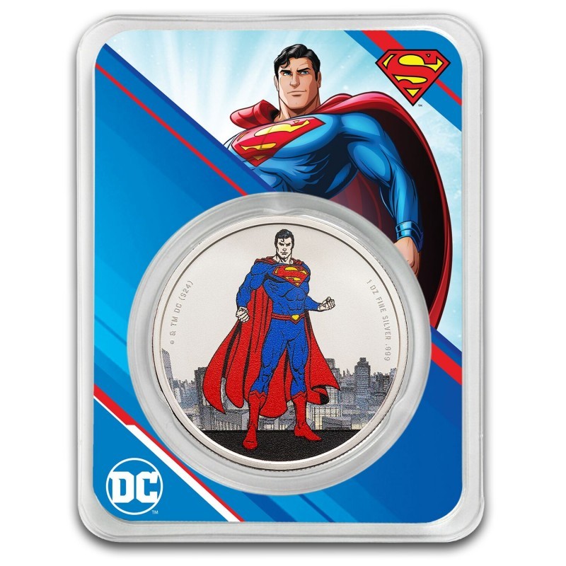 SAMOA 5 Dollars Argent 1Once Superman Couleur 2024 ⏰