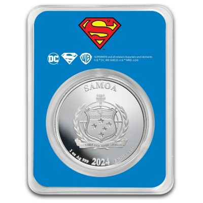 SAMOA 5 Dollars Argent 1Once Superman Couleur 2024 ⏰