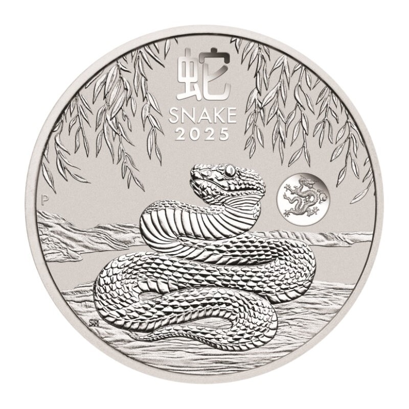 AUSTRALIE 1 Dollar Argent 1 Once Année du Serpent Marque Dragon 2025 ⏰