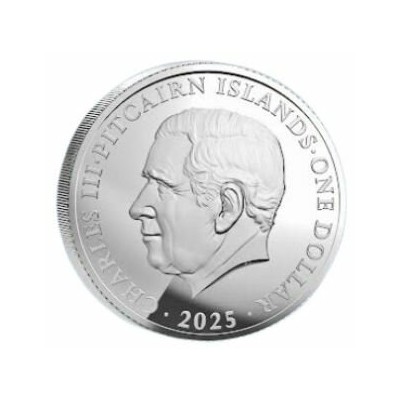 ILES PITCAIRN 1 Dollar Argent 1 Once HMS Bounty 2025 ⏰