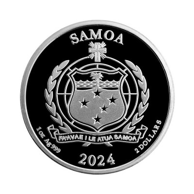 SAMOA 2 Dollars Argent Couleur 1 Once Popeye et ses amis 2024