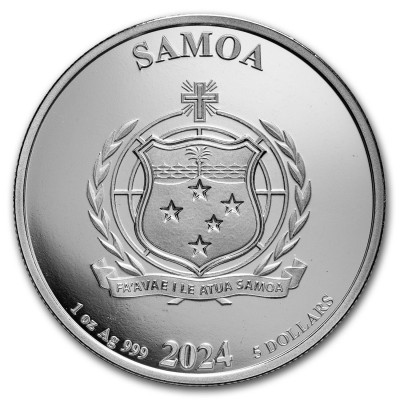 ILES SAMOA 5 Dollars Argent 1 Once Batman 2024 Couleur ⏰
