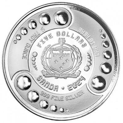 SAMOA 5 Dollars Argent 5 Onces Alien 2024 ⏰