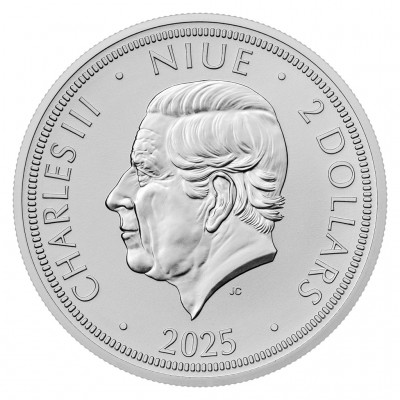 NIUE 2 Dollars Argent 1 Once Lion Tchèque 2025 ⏰