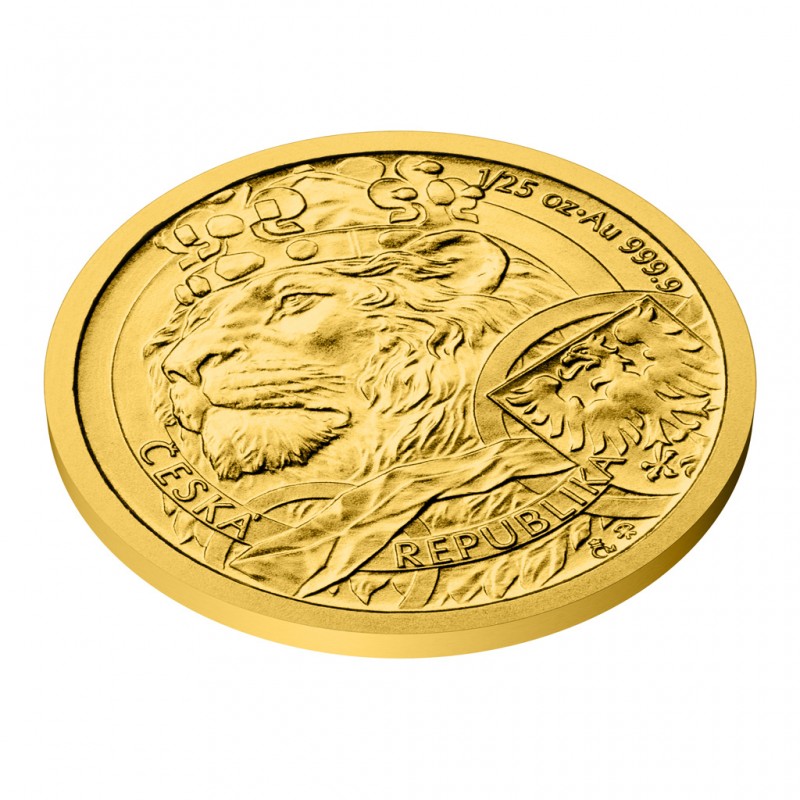 NIUE 5 Dollars Or 1/25 Once Lion Tchèque 2025