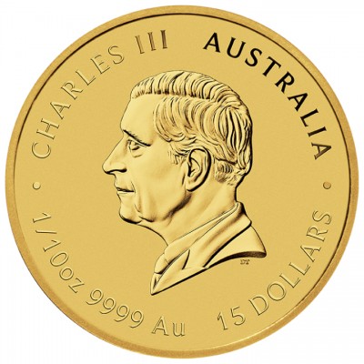 AUSTRALIE 15 Dollars Or Couleur 1/10 Once Année du Serpent 2025