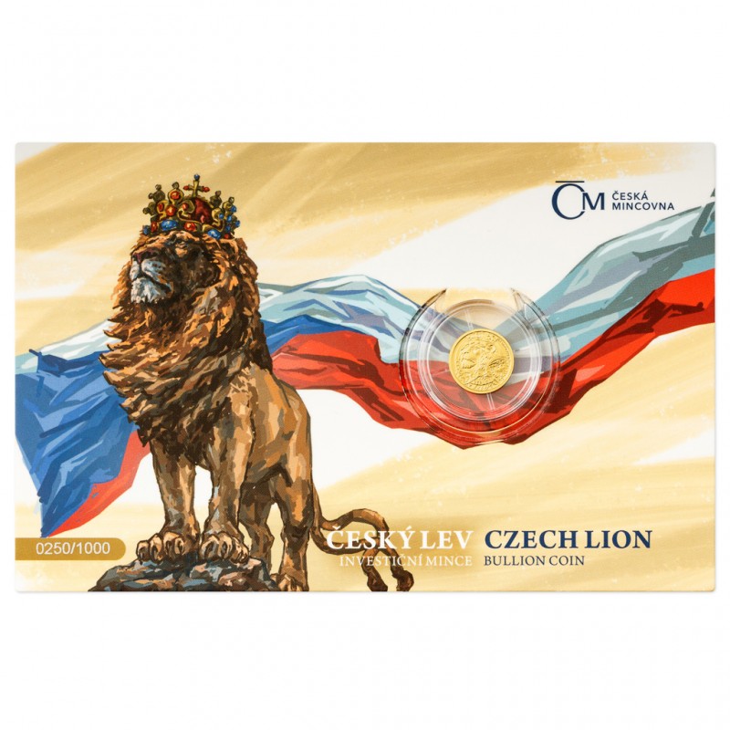 NIUE 5 Dollars Or 1/25 Once Blister Lion Tchèque 2025