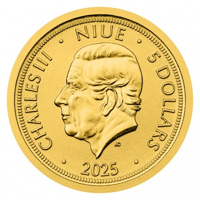 NIUE 5 Dollars Or 1/25 Once Blister Lion Tchèque 2025