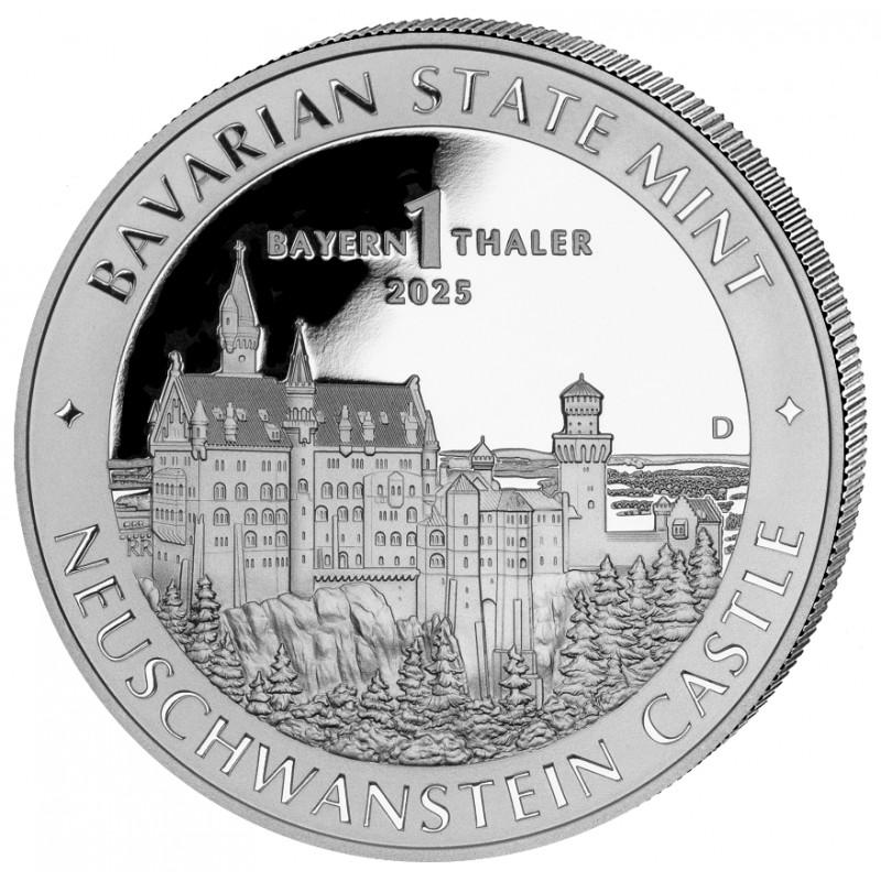 Médaille Argent 1 Once Château de Neuschwanstein 2025 ⏰