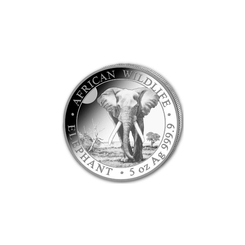 SOMALIE 500 Shillings Argent 5 Onces Eléphant 2025 ⏰