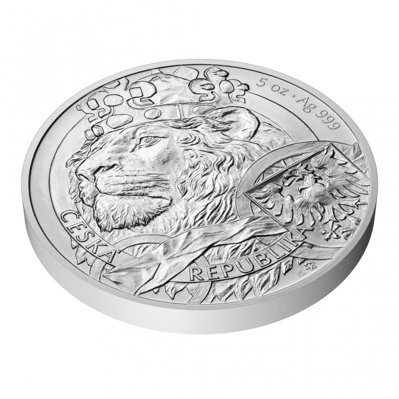 NIUE 10 Dollars Argent 5 Onces Lion Tchèque 2025
