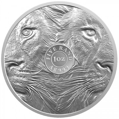 AFRIQUE DU SUD 5 Rand Argent 1 Once Big Five Lion 2025 ⏰