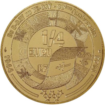 FRANCE 1/4 euro Commémorative 80 ans du VE-Day Soldat Américain 2025 ⏰