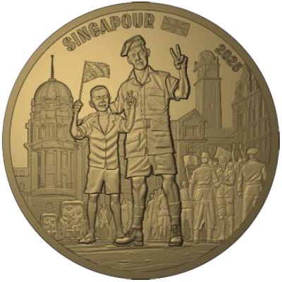FRANCE 1/4 euro Commémorative 80 ans du VE-Day Soldat Britannique 2025 ⏰