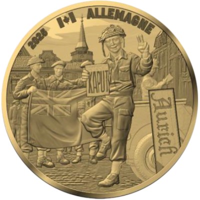 FRANCE 1/4 euro Commémorative 80 ans du VE-Day Soldat Canadien 2025 ⏰