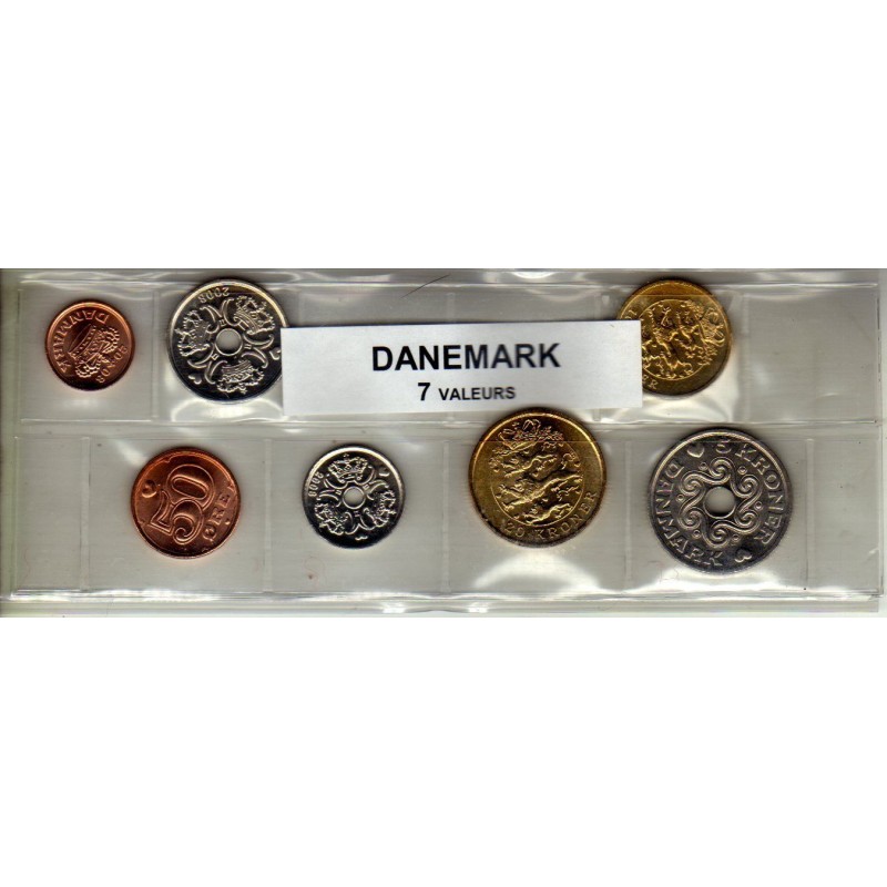 Danemark série de 7 pièces de monnaie