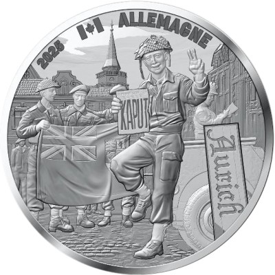 FRANCE 10 Euro Argent 80 ans du VE-Day Soldat Canadien 2025 ⏰