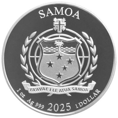 SAMOA 2 Dollars Argent 1 Once Aigle Royal 2025 ⏰