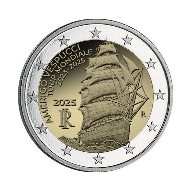 ITALIE 2 Euro Année Amerigo Vespucci 2025 UNC ⏰