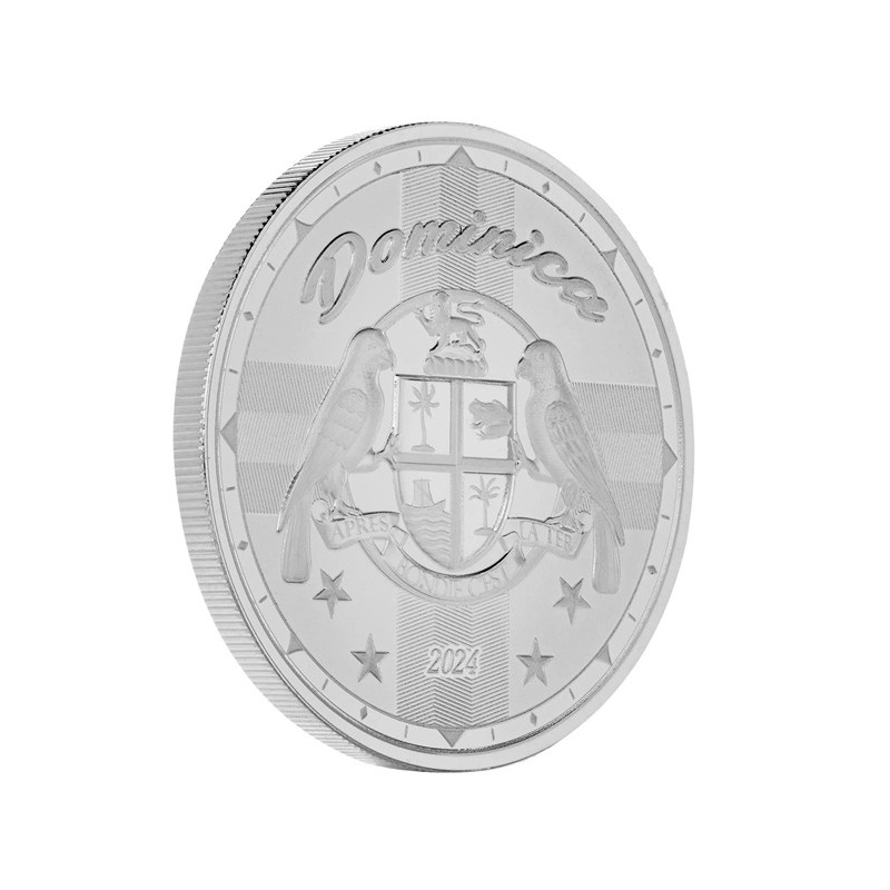 DOMINIQUE 2 Dollars Argent 1 Once Blason 2024 ⏰