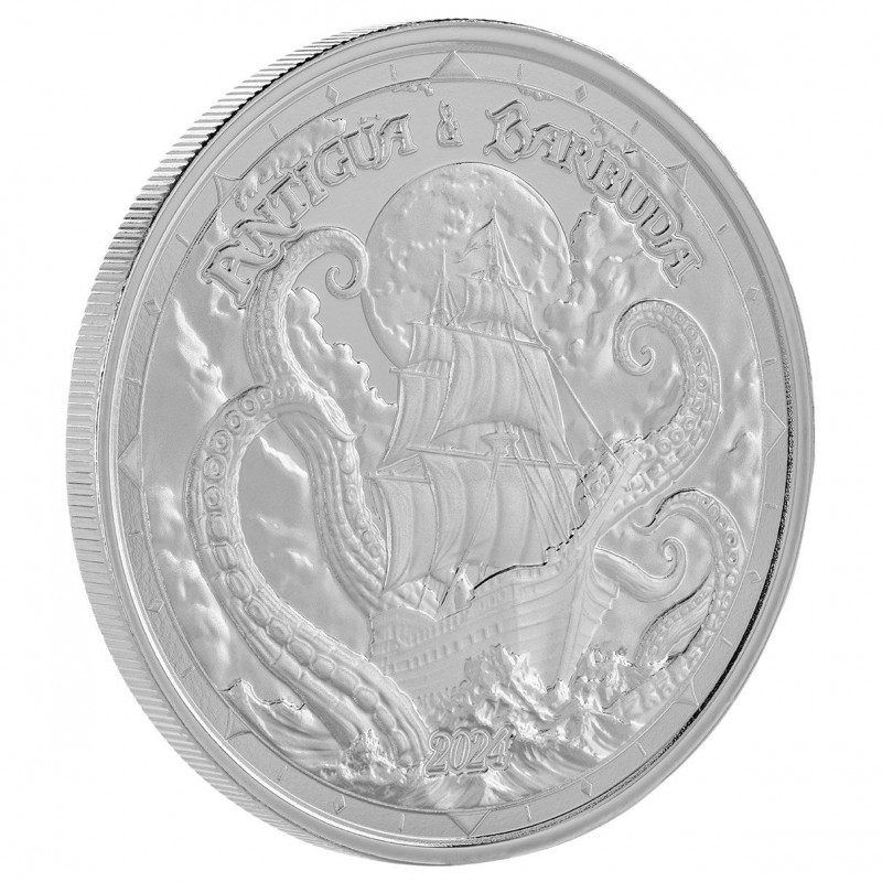 ANTIGUA et BARBUDA 2 Dollars Argent 1 Once Rum Runner et Kraken 2024