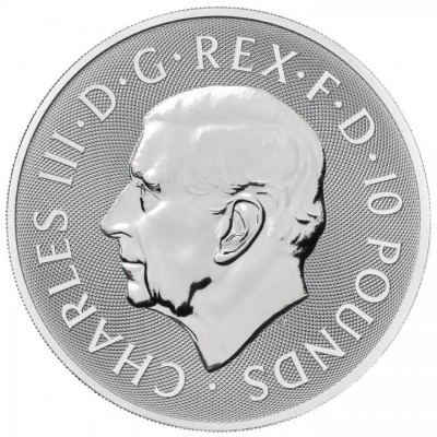 GRANDE BRETAGNE 10 Livres Argent 10 onces Tudor Beasts Lévrier 2025 ⏰