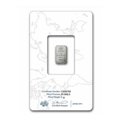 Lingotin Platine 1 Gramme 999/1000 PAMP ⏰