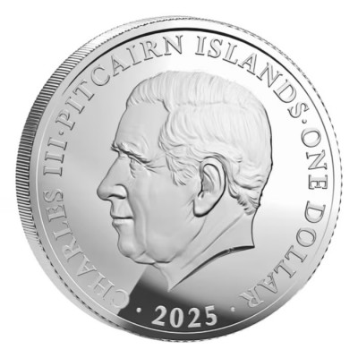 ILES PITCAIRN 1 Dollar Argent 1 Once Tortue 2025 ⏰