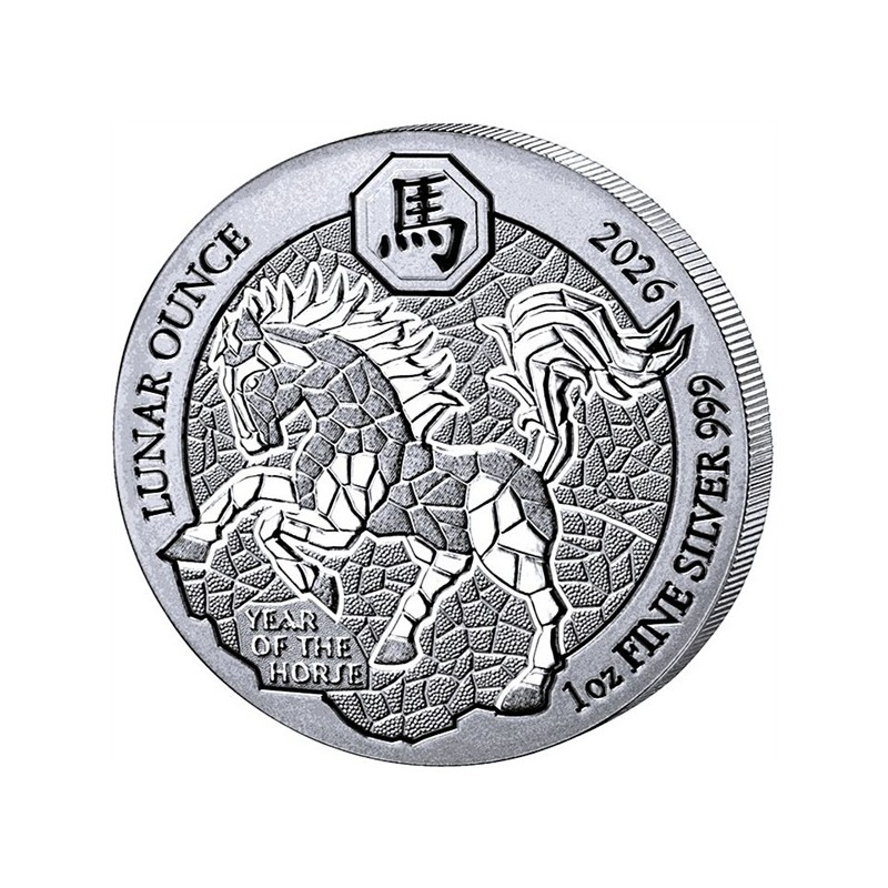RWANDA 50 RWF Argent 999/1000 1 Once Année du Cheval 2026