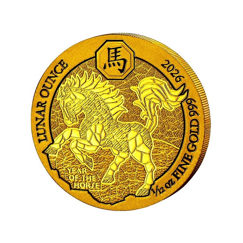 RWANDA 100 RWF Or 1/12 Once Année du Cheval 2026