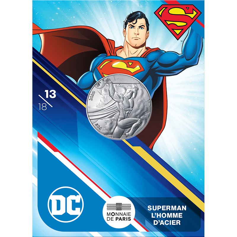 FRANCE COLLECTION Marvel 10 EUROS ARGENT Superman L'Homme d'Acier 13/18 2025 ⏰