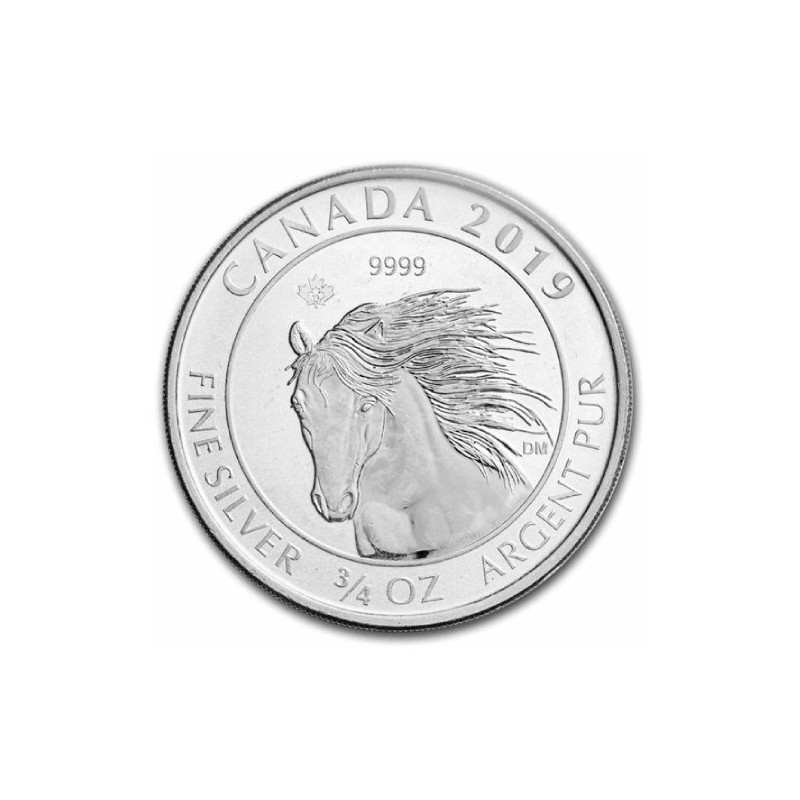 CANADA 2 Dollars Argent 3/4 Once Cheval Sauvage 2019 ⏰