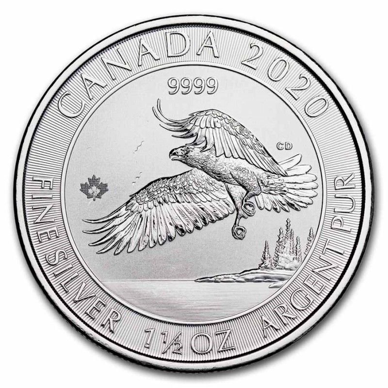 CANADA 8 Dollars Argent 1,5 Once Pygargue à Tête Blanche 2020 ⏰