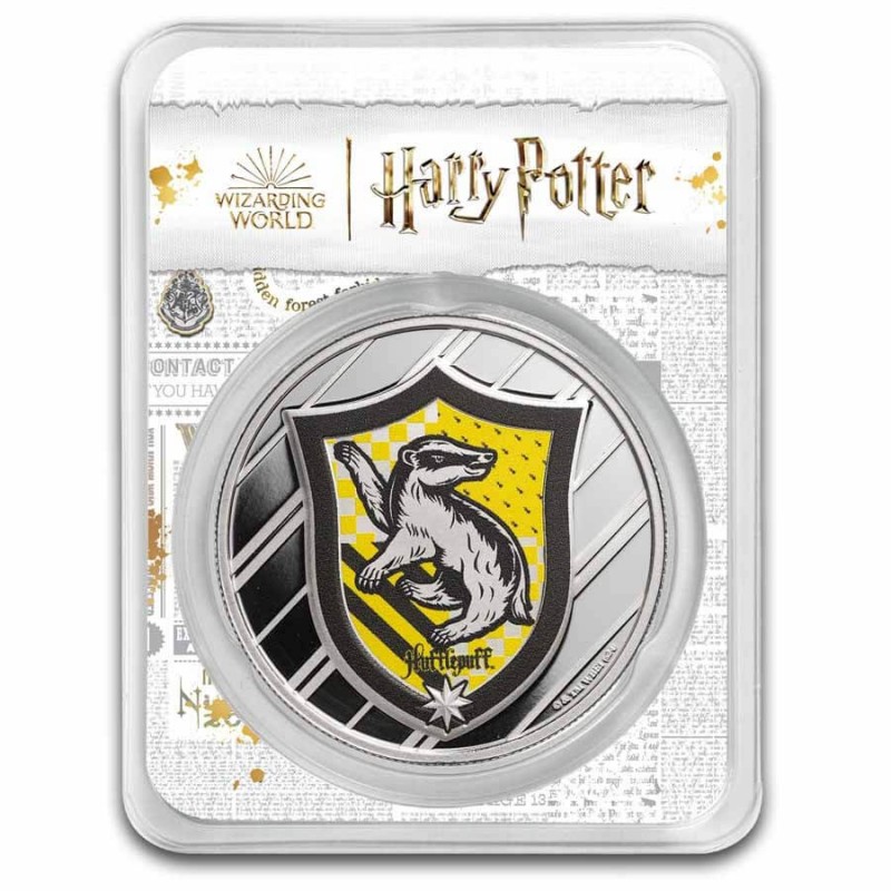 Médaille 1 Once Argent Harry Potter Hufflepuff ⏰