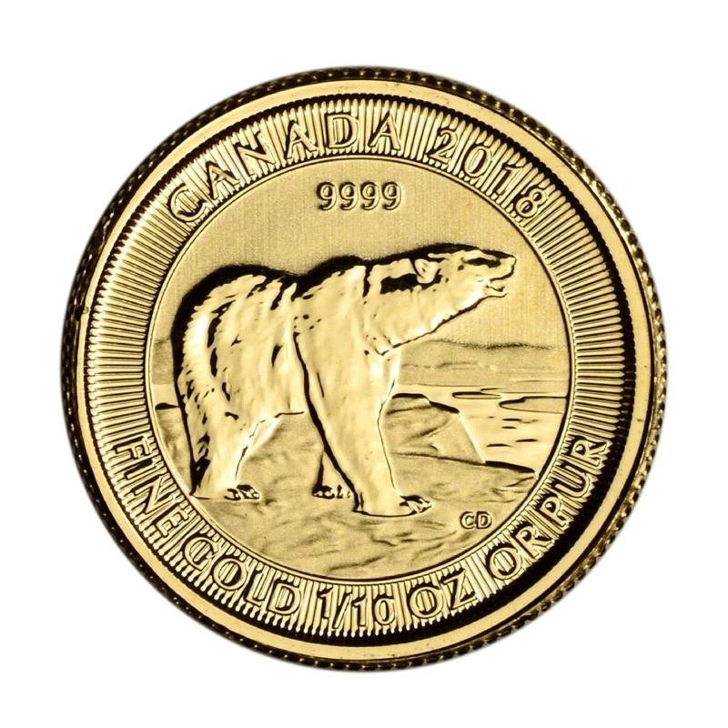 CANADA 5 Dollars Or 1/10 Once Ours Polaire 2018 ⏰