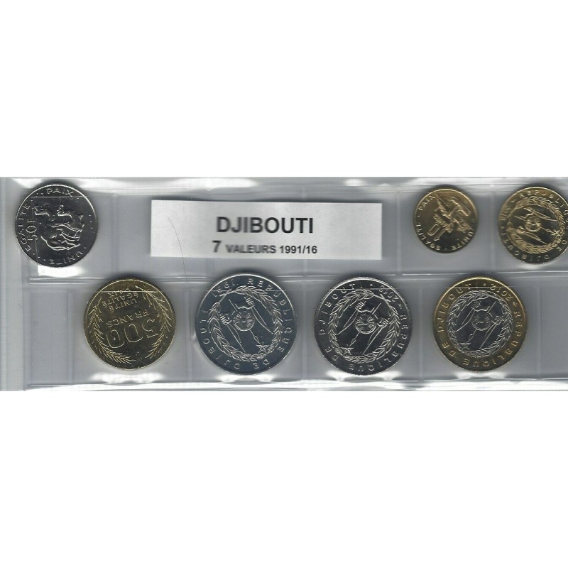 Djibouti série de 7 pièces de monnaie