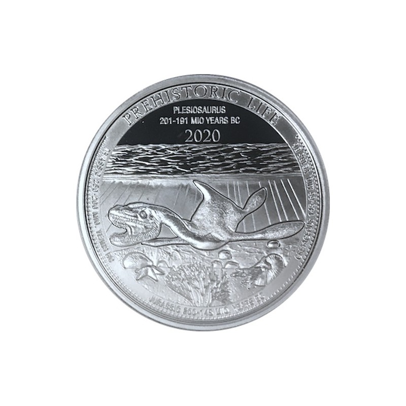 CONGO 20 Francs Argent 1 Once Vie Préhistorique PLESIOSAURUS 2020