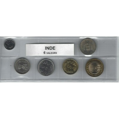 Inde série de 6 pièces de monnaie