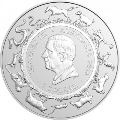 RAM AUSTRALIE 1 Dollar Argent Année du Cheval 2026