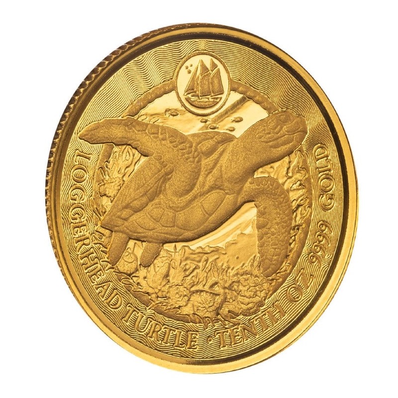 ILES CAIMANS 2 Dollars Or 1/10 Once Tortue Caouanne 2025 ⏰